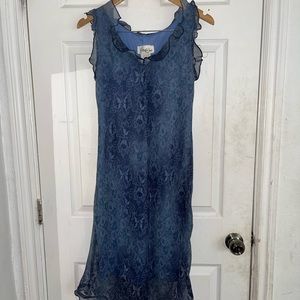Super cute blue vintage ruffle dress
